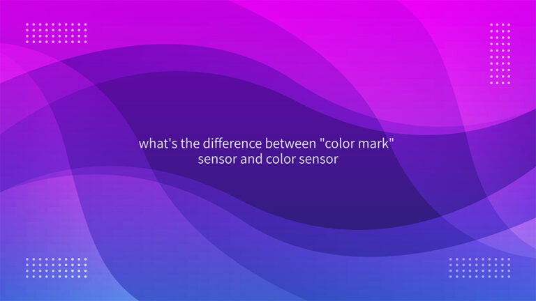 whats the difference between color mark sensor and color sensor